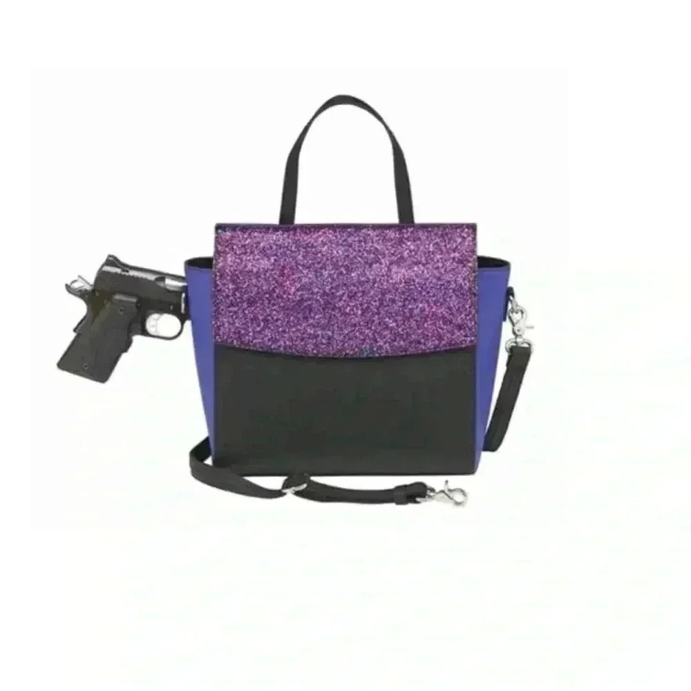 CONCEALED CARRY BAG GLITTER RFID CROSSBODY SPARKLE PURSE – GUN TOTE’N MAMAS - Picture 2 of 7